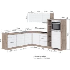 Held Möbel Winkelküche 240 Cm - 270 Cm Matt Grau-Wotaneiche -Küchenwerkzeug – los geht’s! 50091 11016600 1029.6291 5