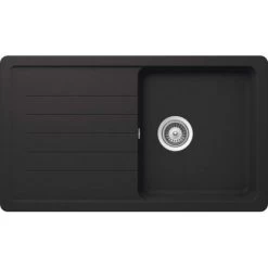 Granitspüle Altena D-100 Inkl. Küchenarmatur Simi 50 Cm X 86 Cm Onyx