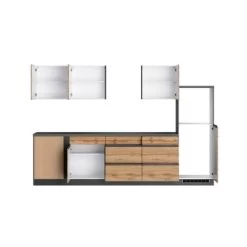 Held Möbel Winkelküche Turin 300 X 240 Cm Wotaneiche-Graphit Ohne E-Geräte -Küchenwerkzeug – los geht’s! 5159 11016600 1130.6310 2a