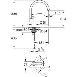 Grohe QuickFix Einhand-Spültischbatterie Wave Cosmopolitan Chrom 7 Grohe QuickFix Einhand-Spültischbatterie Wave Cosmopolitan Chrom -Küchenwerkzeug – los geht’s! 5189576 4520 100062044 1