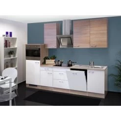Flex-Well Classic Küchenzeile Florida 280 Cm Weiß-Sonoma Eiche Nachbildung