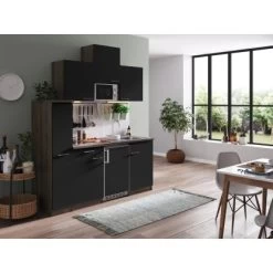 Respekta Küchenzeile KB180EYSMIC 180 Cm Schwarz-Eiche York Nachbildung -Küchenwerkzeug – los geht’s! 5208384 4384 4