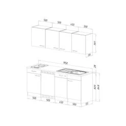 Respekta Küchenzeile KB195EYGC 195cm Grau-Eiche York Nachb. Glaskeramikkochfeld -Küchenwerkzeug – los geht’s! 5208442 4384 3 9