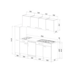 Respekta Küchenzeile KB225EYGC 225 Cm Grau-Eiche York Nachbildung -Küchenwerkzeug – los geht’s! 5208657 4384 3 1