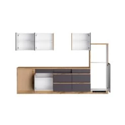 Held Möbel Winkelküche Turin 300 X 240 Cm Graphit-Wotaneiche Ohne E-Geräte -Küchenwerkzeug – los geht’s! 5225 11016600 1130.6311 2a