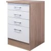 Flex-Well Classic Schubkastenschrank Florida 50 Cm Weiß-Sonoma Eiche -Küchenwerkzeug – los geht’s! 525994 4800 ussa50 samoa 2