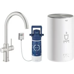 Grohe C-Auslauf Armatur Und Boiler Red Duo M-Size Supersteel