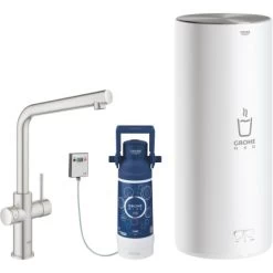 Grohe L-Auslauf Armatur Und Boiler Red Duo L-Size Supersteel