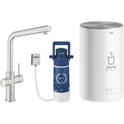 Grohe L-Auslauf Armatur Und Boiler Red Duo M-Size Supersteel