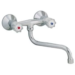 Sanitop-Wingenroth Wand-Zweigriff-Küchenarmatur Standard Plus Chrom