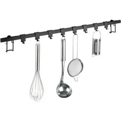 Wenko Hakenleiste Gala 8 Haken 4 Cm X 60 Cm X 3 Cm Schwarz -Küchenwerkzeug – los geht’s! 534981 1068 03