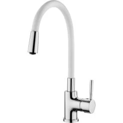 Verosan Küchenarmatur Barcelona Chrom Schlauch Weiß