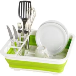Wenko Geschirrabtropfer Faltbar Weiß-Grün -Küchenwerkzeug – los geht’s! 54770100 4008838164853 01