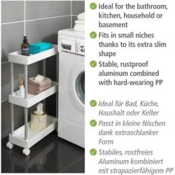 Wenko Haushalts- Und Badwagen Mino Servierwagen Haushaltswagen Mit 3 Ablagen -Küchenwerkzeug – los geht’s! 548133 1068 01 1