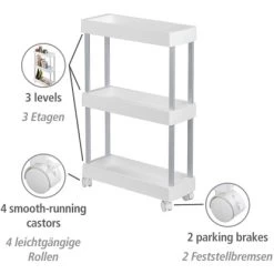 Wenko Haushalts- Und Badwagen Mino Servierwagen Haushaltswagen Mit 3 Ablagen -Küchenwerkzeug – los geht’s! 548133 1068 12