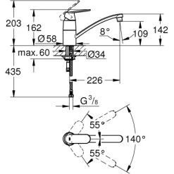 Grohe Einhand-Spültischbatterie Eurosmart C DN 15 -Küchenwerkzeug – los geht’s! 561131 4520 3