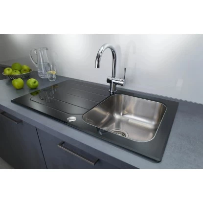 OBI Glasspüle 50 Cm X 86 Cm Schwarz 5 OBI Glasspüle 50 Cm X 86 Cm Schwarz – Bild 3