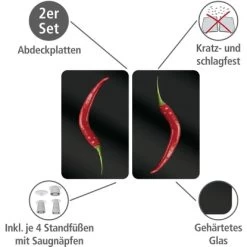 Wenko Herdabdeckplatten Universal Hot Peperoni 2er-Set Mehrfarbig -Küchenwerkzeug – los geht’s! 580693 1068 02