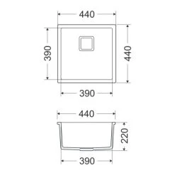 Miló Einbauspüle Granitverbundstoff Qubo 44 Schwarz -Küchenwerkzeug – los geht’s! 5903140018070 VM 01
