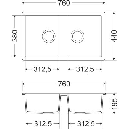 Miló Einbauspüle Granitverbundstoff Blissano 76 Graphit 4 Miló Einbauspüle Granitverbundstoff Blissano 76 Graphit – Bild 2