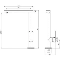Schütte Küchenarmatur Chicago Verchromt -Küchenwerkzeug – los geht’s! 59 4008431794167 Zeichnung