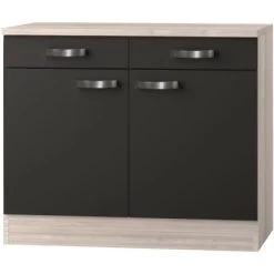 Optifit Unterschrank Faro220 100 Cm Anth. Akazie NB Inkl. Je 2 X Schublade + Tür