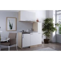 Respekta Miniküche MK130ESWOSC 130 Cm Weiß-Eiche Sägerau Nachbildung -Küchenwerkzeug – los geht’s! 6298004 4384 5