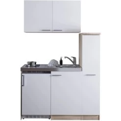 Respekta Miniküche MK130ESWOSC 130 Cm Weiß-Eiche Sägerau Nachbildung -Küchenwerkzeug – los geht’s! 6298004 4384 9