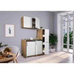 Respekta Miniküche MK130ESWOS 130 Cm Weiß-Eiche Sägerau Nachbildung -Küchenwerkzeug – los geht’s! 6298020 4384 4