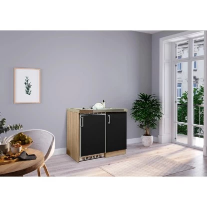 Respekta Miniküche MK100ESSC 100 Cm Schwarz-Eiche Sägerau Nachbildung 7 Respekta Miniküche MK100ESSC 100 Cm Schwarz-Eiche Sägerau Nachbildung – Bild 5