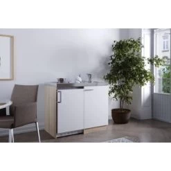 Respekta Miniküche MK100ESWC 100 Cm Weiß-Eiche Sägerau Nachbildung -Küchenwerkzeug – los geht’s! 6298244 4384 5