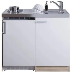 Respekta Miniküche MK100ESWC 100 Cm Weiß-Eiche Sägerau Nachbildung -Küchenwerkzeug – los geht’s! 6298244 4384 8