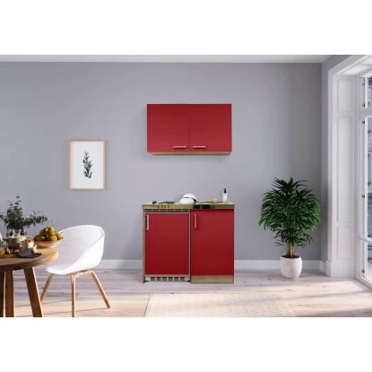 Respekta Küchenzeile MK100ESROS 100 Cm Rot-Eiche Sägerau Nachbildung 3 Respekta Küchenzeile MK100ESROS 100 Cm Rot-Eiche Sägerau Nachbildung