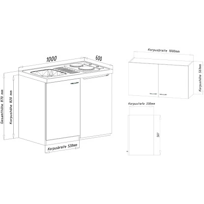 Respekta Küchenzeile MK100ESROS 100 Cm Rot-Eiche Sägerau Nachbildung 6 Respekta Küchenzeile MK100ESROS 100 Cm Rot-Eiche Sägerau Nachbildung – Bild 4