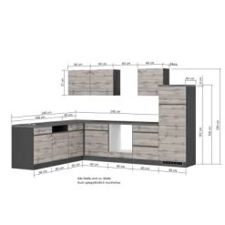 Held Möbel Winkelküche Turin 240 X 300 Cm Wotaneiche-Graphit Ohne E-Geräte -Küchenwerkzeug – los geht’s! 64236 11016600 1116.6310 5