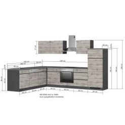 Held Möbel Winkelküche Turin 240 X 300 Cm Wotaneiche-Graphit Mit E-Geräten -Küchenwerkzeug – los geht’s! 64335 11016600 1117.6310 5