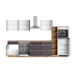 Held Möbel Küchenzeile Turin 330 Cm Graphit-Wotaneiche Mit E-Geräten -Küchenwerkzeug – los geht’s! 64814 11016600 1122.6311 2