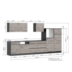 Held Möbel Küchenzeile Turin 360 Cm Wotaneiche-Graphit Ohne E-Geräte -Küchenwerkzeug – los geht’s! 64897 11016600 1124.6310 5