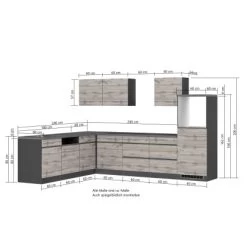 Held Möbel Winkelküche Turin 300 X 240 Cm Wotaneiche-Graphit Ohne E-Geräte -Küchenwerkzeug – los geht’s! 65159 11016600 1130.6310 5