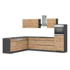 Held Möbel Winkelküche Turin 300 X 240 Cm Wotaneiche-Graphit Mit E-Geräten -Küchenwerkzeug – los geht’s! 65233 11016600 1131.6310 1