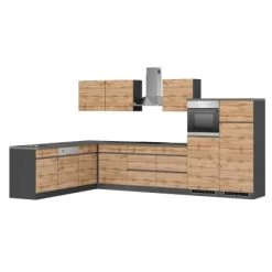 Held Möbel Winkelküche Turin 360 X 240 Cm Wotaneiche-Graphit Mit E-Geräten -Küchenwerkzeug – los geht’s! 65365 11016600 1134.6310 1