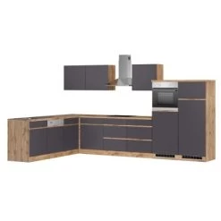 Held Möbel Winkelküche Turin 360 X 240 Cm Graphit-Wotaneiche Mit E-Geräten -Küchenwerkzeug – los geht’s! 65381 11016600 1134.6311 1