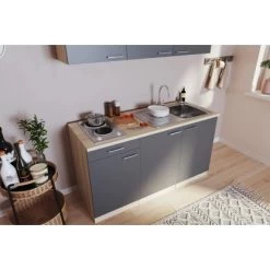 Respekta Singleküche Luis 150 Cm Grau-Eiche Sägerau -Küchenwerkzeug – los geht’s! 658045 4384 4