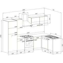 Respekta Winkelküche KBL280ESRS 280 Cm Rot-Eiche Sonoma Sägerau Nachbildung -Küchenwerkzeug – los geht’s! 6861884 KBL280ESRS 03