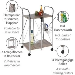 Wenko Servierwagen Liky Holzdekor Zusammenklappbar -Küchenwerkzeug – los geht’s! 686865 1068 11