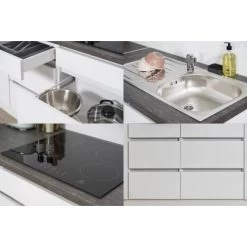 Respekta Küchenzeile Ohne E-Geräte 280 Cm Grifflos Schwarz Hochglanz-Weiß -Küchenwerkzeug – los geht’s! 6980502 4384 4