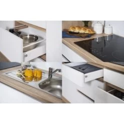 Respekta Küchenzeile Ohne E-Geräte 320 Cm Grifflos Weiß Hochglanz-Eiche Sägerau -Küchenwerkzeug – los geht’s! 6980940 4384 4