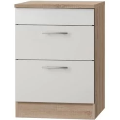 Optifit Auszugsunterschrank Dakar286 60 Cm Weiß Seidenglanz Für Glaskeramikkochf
