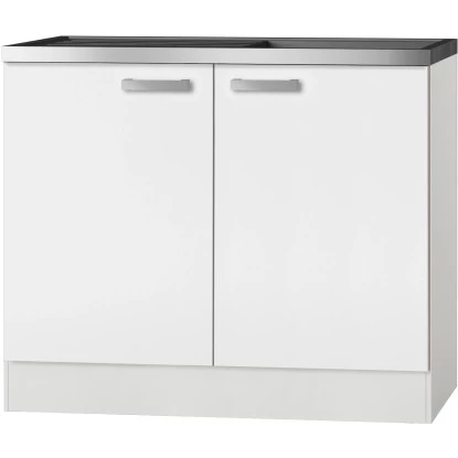 Optifit Spülenunterschrank Salo214 100 Cm Weiß Mit Spülenauflage 3 Optifit Spülenunterschrank Salo214 100 Cm Weiß Mit Spülenauflage