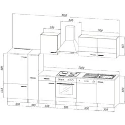 Respekta Küchenzeile Ohne E-Geräte 310 Cm Rot-Eiche Sägerau -Küchenwerkzeug – los geht’s! 7053754 4384 LBKB310ESR 03